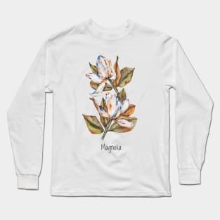 Large white magnolia flower Long Sleeve T-Shirt